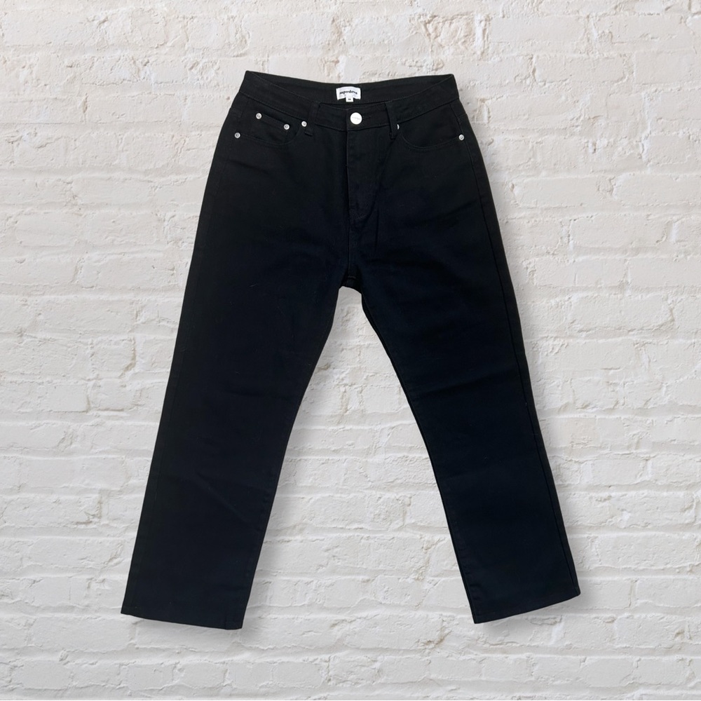 Superdown REVOLVE Black High Rise Cotton Denim Crop Ankle Jeans Sz 28